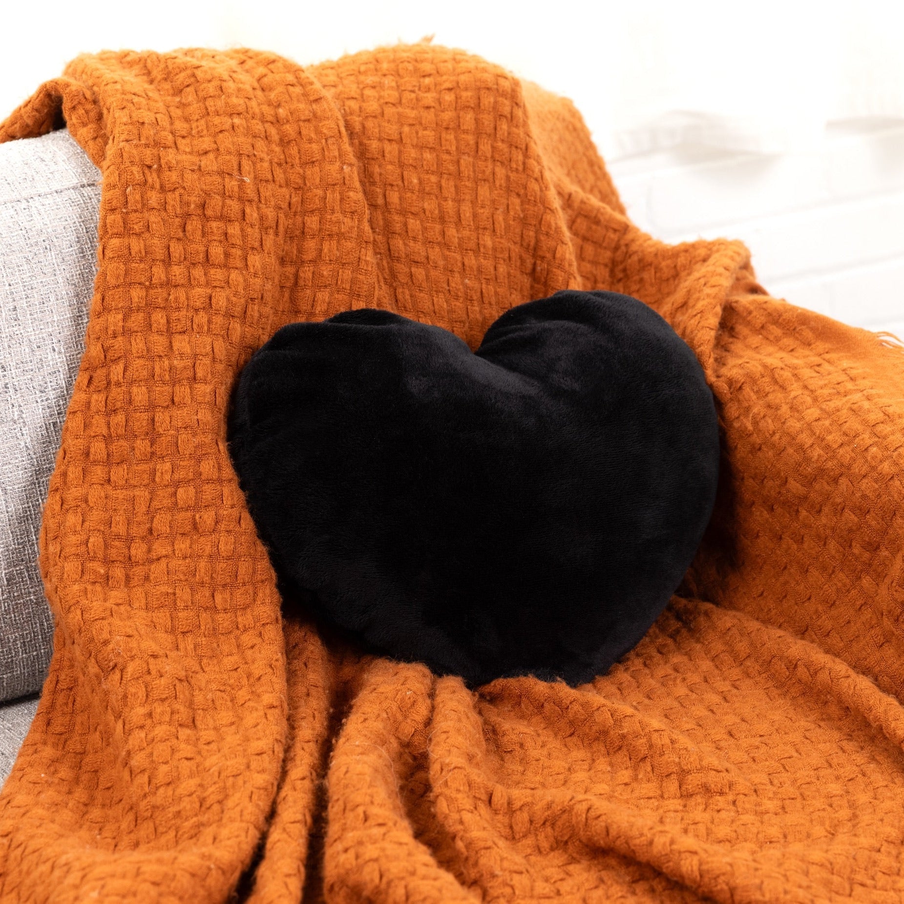 The Heart to Hug Pillow - Black